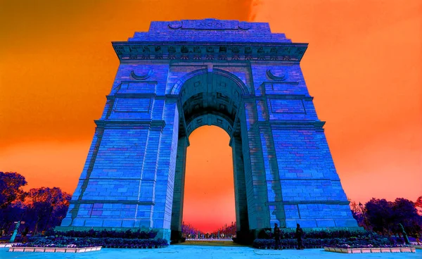 Delhi India 2023 Ilustrace Indie Gate Válečný Památník Nachází Blízkosti — Stock fotografie