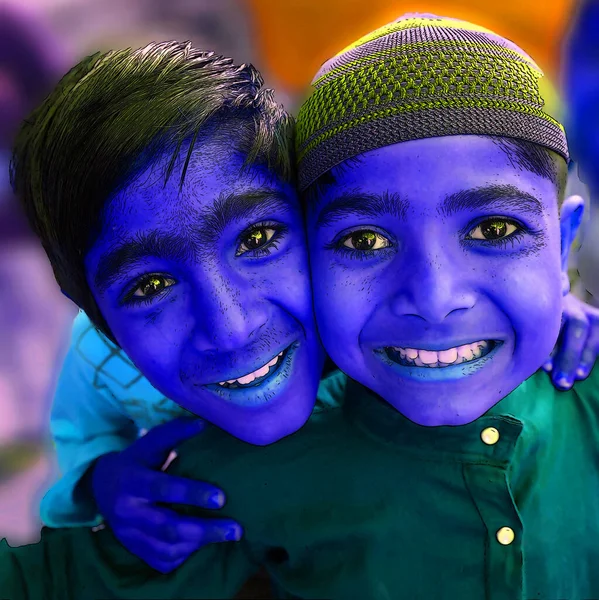 Bundi Rajasthan India 2023 Malé Děti Hrají Ulici Největším Faktorem — Stock fotografie
