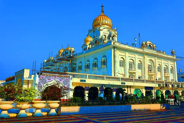 Delhi India 2023 Sri Bangla Sahib Gurudwara Ett Viktigaste Sikhtemplen — Stockfoto