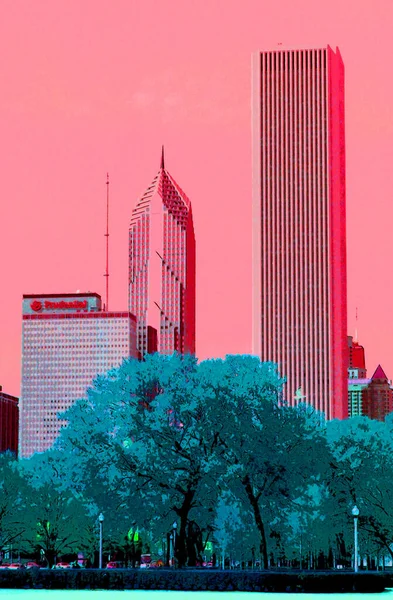 Chicago Illinois Estados Unidos 2003 Downtow Chicago Sinal Ilustração Ícone — Fotografia de Stock