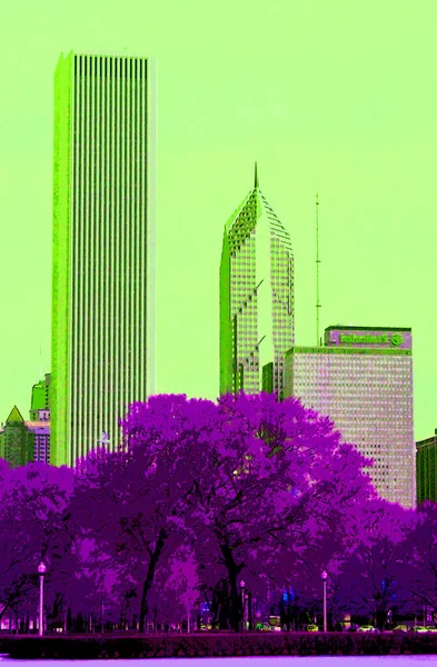 Chicago Illinois Förenade Staterna 2003 Downtow Chicago Tecken Illustration Bakgrund — Stockfoto