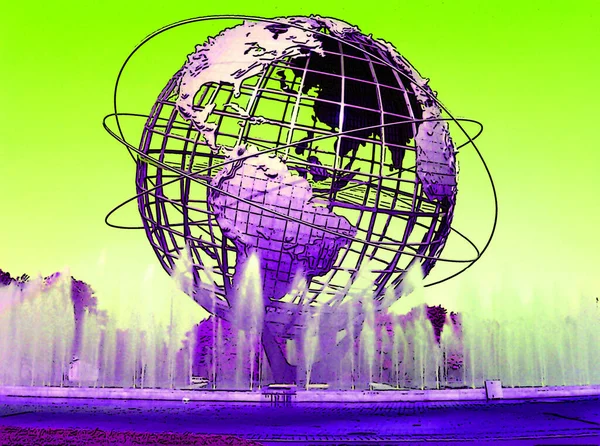 New York City United States America 1999 Unisphere Spherical Stainless — Stock Photo, Image