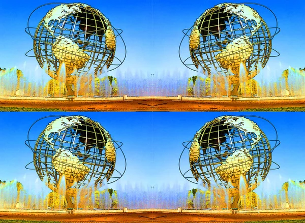New York City United States America 1999 Unisphere Spherical Stainless — Stock Photo, Image