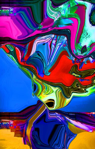 Искажения Поп Арт Ретро Знак Иллюстрации Иконка Фона Яркими Цветовыми — стоковое фото