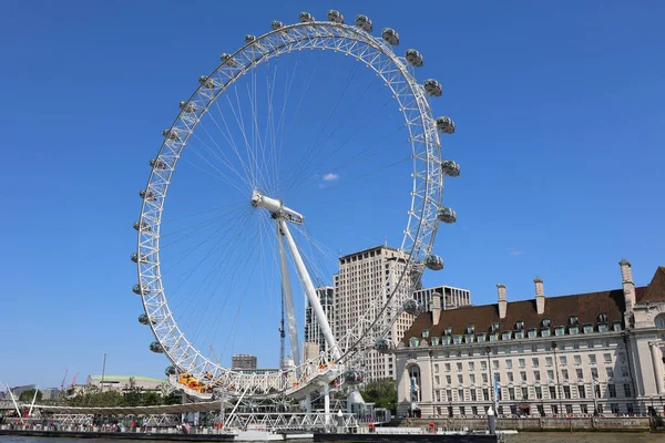 Лондон Объединенный Кингдом 2023 London Eye Колесо Тысячелетия Консольное Колесо — стоковое фото