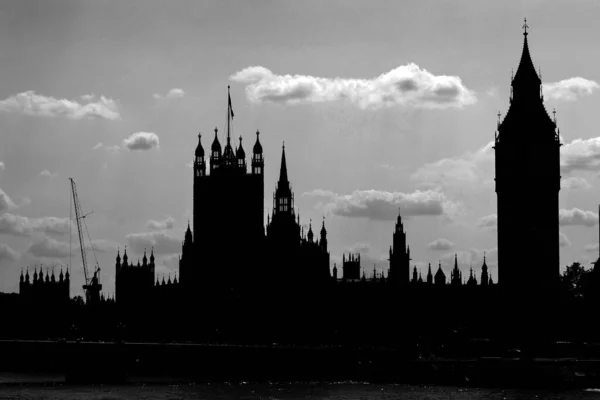 Londres Reino Unido 2023 Silhueta Palácio Westminster Ponto Encontro Câmara — Fotografia de Stock