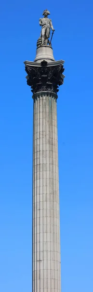 Londres Reino Unido 2023 Estátua Almirante Nelson Topo Coluna Nelson — Fotografia de Stock