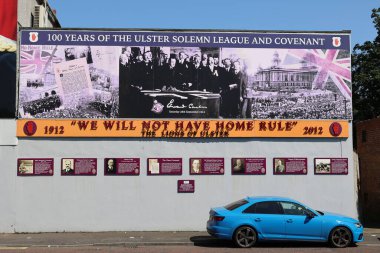 BELFAST NORTHERN IRELAND BİRLİĞİ KINGDOM 06 03 2023: Ulster Resemn League and Covenant, 28 Eylül 1912 tarihinden önce Üçüncü Özerklik Yasası 'nı protesto etmek amacıyla 500.000 kişi tarafından imzalandı.