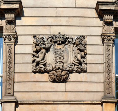 BELFAST NORTHERN IRELAND BİRLİK KINGDOM 06 03 2023: İskoç Provident Institution binasının bir parçası 