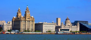 LIVERPOOL, UNITED KINGDOM 06 07 2023:  the Pier Head and along with the neighbouring Cunard Building and Port of Liverpool  clipart