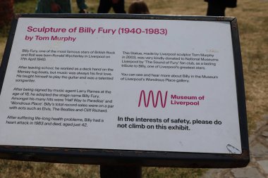 LIVERPOOL UNITED KINGDOM 06 07 23:Ronald Wycherley better known as Billy Fury, was an English musician and actor. An early star of rock and roll, he equalled the Beatles' record of 24 hits in the 19