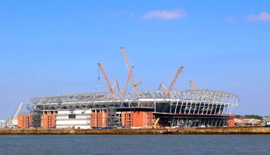 LiVERPOOL BİRLİK KINGDOM 06 07 2023: Liverpool FC 'nin Anfield Stadyumunun 2023-24 sezonuna kadar yeniden inşasının hazır olması bekleniyor.