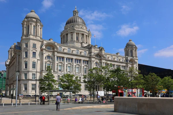 stock image LIVERPOOL ,UNITED KINGDOM 06 07 2023: Museum of Liverpool is evolving to include exciting new spaces, improved commercial areas and Port of Liverpool Building in background