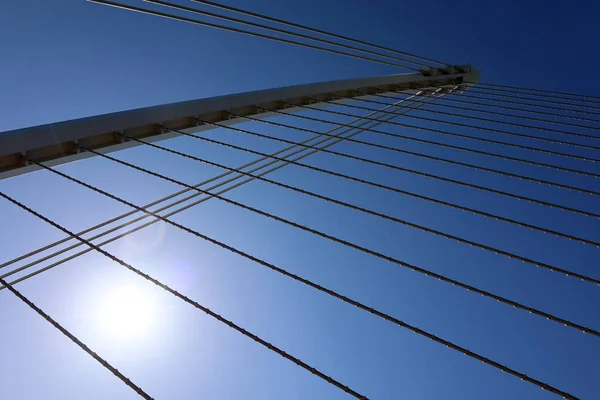 Dublin Republic Ireland 2023 Samuel Beckett Bridge Cable Stayed Swingbridge — Stock Photo, Image
