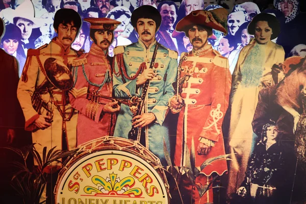 Liverpool United Kingdom Poster Sgt Pepper Lonely Hearts Club Band — Stock Photo, Image