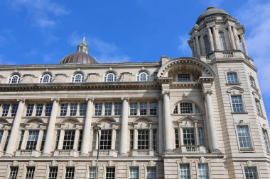 Liverpool, İngiltere 'de güzel mimari ve sokak manzarası  