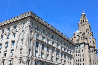 Liverpool, İngiltere 'de güzel mimari ve sokak manzarası  