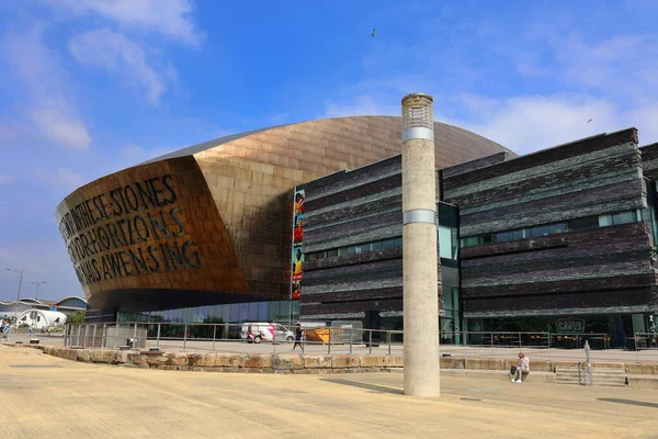 stock image CARDIFF WALES UNITED KINGDOM 06 17 23: Wales Millennium Centre is Wales' national arts centre located in the Cardiff Bay area of Cardiff, Wales