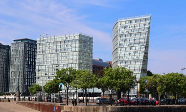 Liverpool, İngiltere 'de güzel mimari ve sokak manzarası  