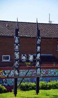 BELFAST NORTHERN IRELAND BİRLİK KINGDOM 06 03 2023: Anma Bahçesi, Belfast, Kuzey İrlanda 'da Sorunlar sırasında öldürülen İrlanda Cumhuriyet Ordusu mensuplarına adanmış bir anıt bahçesidir.