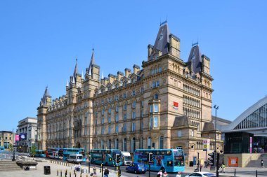 Liverpool, İngiltere 'de güzel mimari ve sokak manzarası  