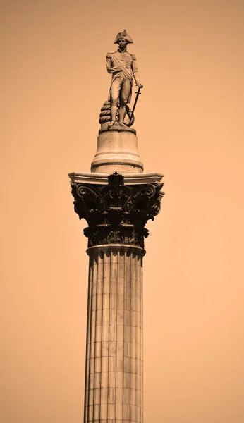 London United Kingdom 2023 Nelson Column Monument Trafalgar Square City — Stock Photo, Image