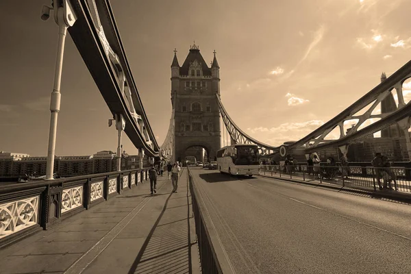 Londýn Spojené Království 06192023 Podrobnosti Mostě Tower Bridge Kombinovaný Most Royalty Free Stock Fotografie