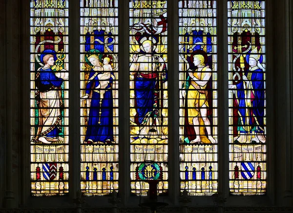 Cardiff Wales United Kingdom Ingdom 2023 圣约翰浸信会教堂的玻璃窗是本市最古老的教堂 — 图库照片