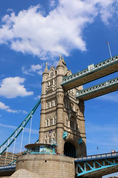 Londýn Spojené Království 06192023 Podrobnosti Mostě Tower Bridge Kombinovaný Most — Stock fotografie