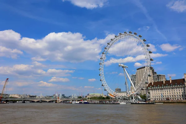 London United Kingdom 2023 London Eye Czyli Koło Milenijne Jest — Zdjęcie stockowe
