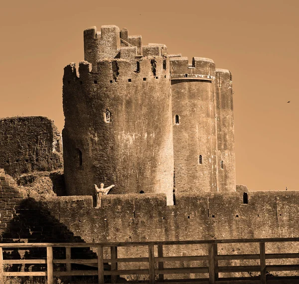 Caerphilly Castle Castell Caerffili Ett Medeltida Slott Staden Caerphilly Södra — Stockfoto