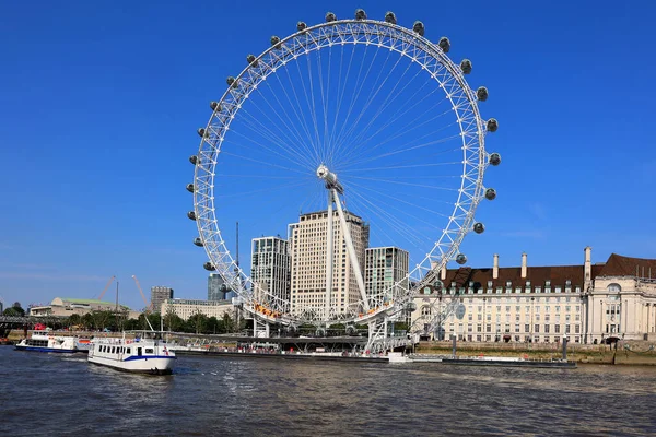 Londres Reino Unido 2023 London Eye Rueda Del Milenio Una —  Fotos de Stock