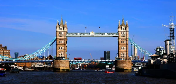 Londra Ngiltere Deki Ünlü Tower Bridge Manzaralı Görüntüleri — Stok fotoğraf