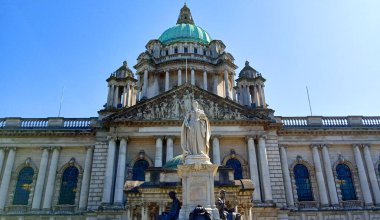 BELFAST NORTHERN IRELAND UNITED KINGDOM 06 03 20: Belfast City Hall was commissioned to replace the Old Town Hall. The catalyst for change came when Belfast was awarded city status by Queen Victoria