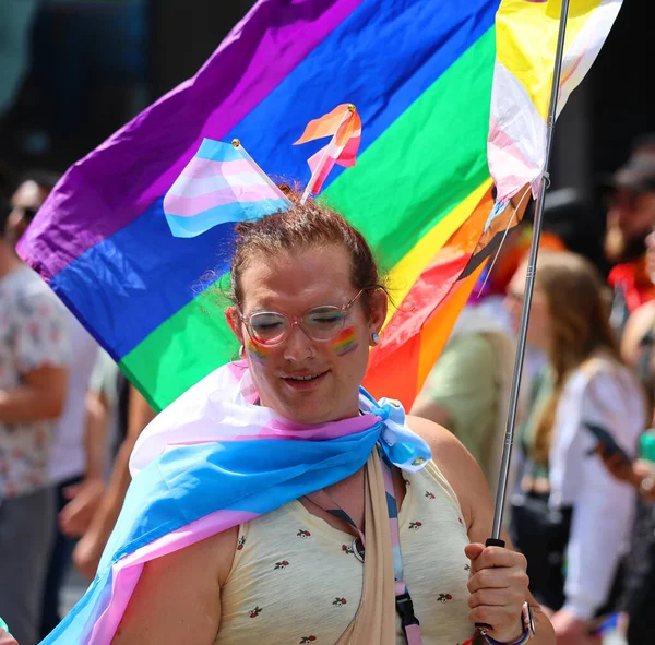 Montreal Quebec Canada Uczestnicy Festiwalu Community Day Montreal Pride Celebrations — Zdjęcie stockowe