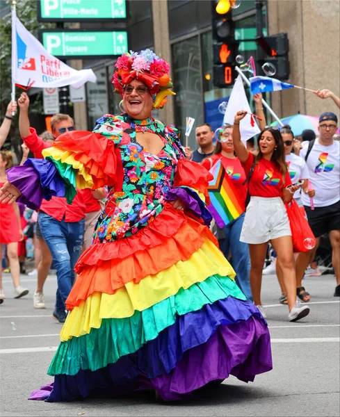 Montreal Quebec Canada Uczestnicy Festiwalu Community Day Montreal Pride Celebrations — Zdjęcie stockowe