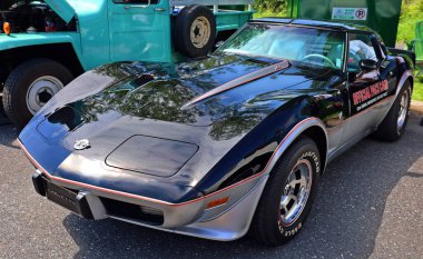 Granby QueBEC CANADA 07: 30: 23 Eski araba eski otomobil sergisi