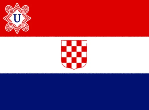 Флаг Независимого Государства Хорватия 1941 1945 — стоковое фото
