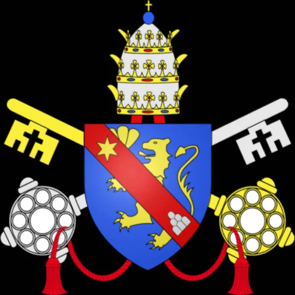 教皇六十五世或Xystus五世 出生的Felice Peretti Montalto的臂章 — 图库照片