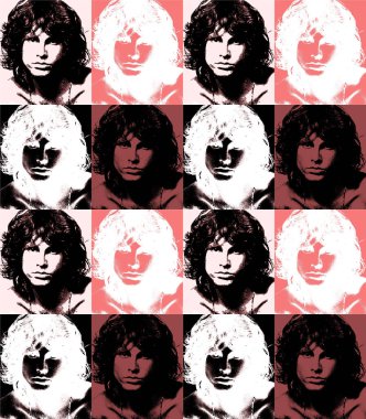 CIRCA 1970: Pop Art James Douglas Morrison (Jim Morrison), Amerikalı şarkıcı, söz yazarı ve şair..