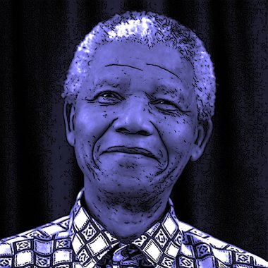 CIRCA 1995: Nelson Mandela 'nın pop sanatı Güney Afrika' nın ırkçılık karşıtı çalışmaları nedeniyle hapiste geçirdiği zamandan sonra seçilen ilk siyahi başkanıydı. 1993 yılında Nobel Barış Ödülü 'nü kazandı..