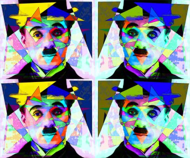 CIRCA 1920: Charlie Chaplin 'in pop sanatı, İngiliz komedyen, film yapımcısı ve besteci..