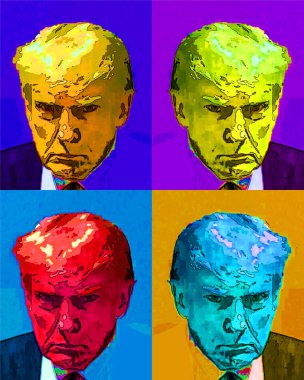 ATLANTA GEORGIA USA 08: 23 23 2023: Donald Trump sabıka fotoğrafı (ABD 'nin 45.