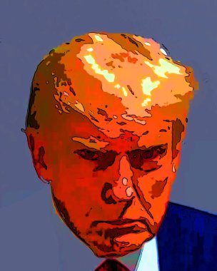 ATLANTA GEORGIA USA 08: 23 23 2023: Donald Trump sabıka fotoğrafı (ABD 'nin 45.