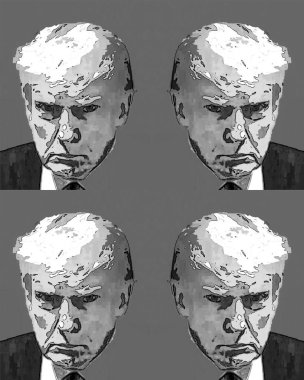 ATLANTA GEORGIA USA 08: 23 23 2023: Donald Trump sabıka fotoğrafı (ABD 'nin 45.