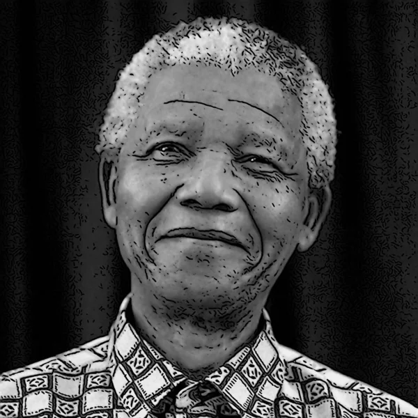 Nelson Mandela Popművészete Volt Dél Afrika Első Fekete Elnöke Akit — Stock Fotó