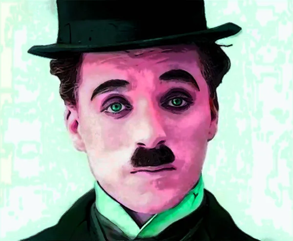 Circa 1920 Popkonst Charlie Chaplin Var Engelsk Serieskådespelare Filmskapare Och — Stockfoto