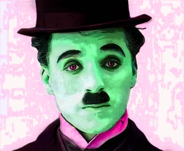 Circa 1920 Pop Art Charlie Chaplin Fue Actor Cómico Cineasta —  Fotos de Stock