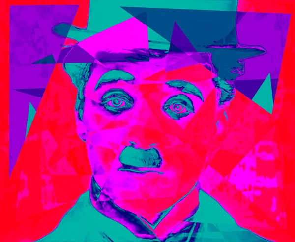 Circa 1920 Pop Art Charliego Chaplina Był Angielskim Aktorem Komiksowym — Zdjęcie stockowe