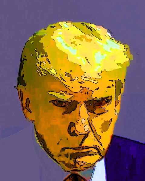 Atlanta Georgia Usa 2023 Pop Art Donald Trump Mok Shot — Stockfoto